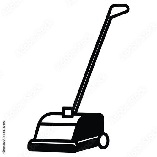 cleaner element isolated floor scrubber machine on white background 