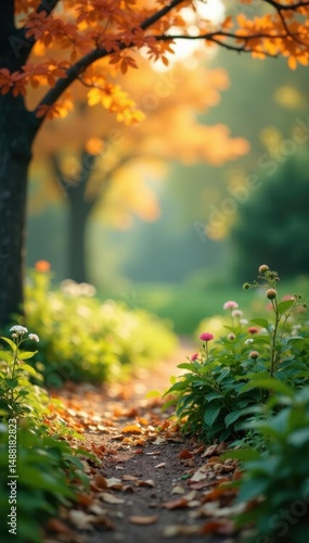 Soft focus garden trees, blurred bokeh background,  background,  design,  garden