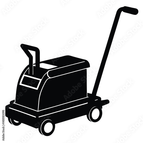 cleaner element isolated floor scrubber machine on white background 