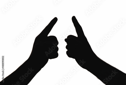 silhouette of a man hand.
