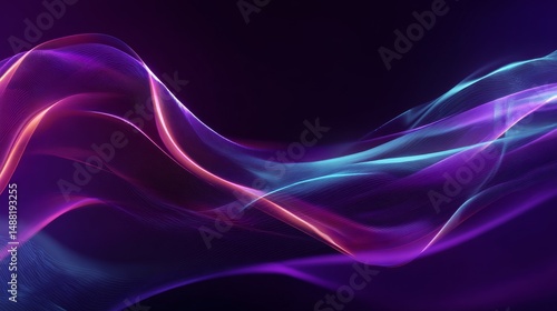 Abstract light wave Background ,aesthetic, colorful background with abstract shape glowing in ultraviolet spectrum, curvy neon lines, Futuristic