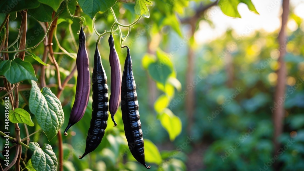 Obraz premium Natural setting featuring purple-winged bean.