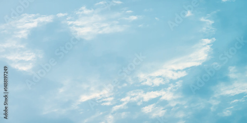 Sunny sky blue light watercolor background. Aquarelle painting brush effect card paper textured canvas cloudy smoke space for text, entertaining card, template. aquamarine color graphics illustration