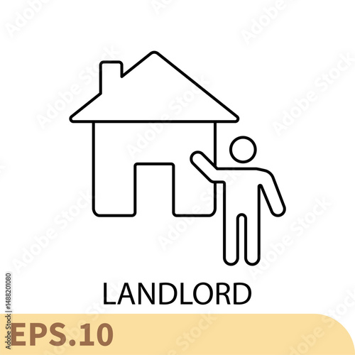 landlord icons  symbol vector elements for infographic web