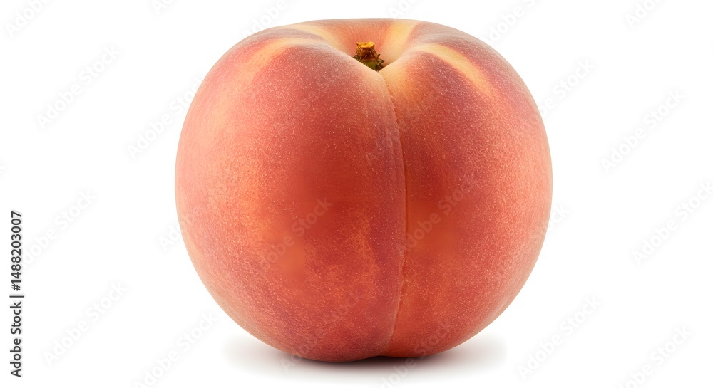 Ripe Peach Fruit on White Background Ripe Peach Fruit on White Background