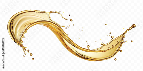realistic 3d olive, cooking and engine oil splash isolated on white background