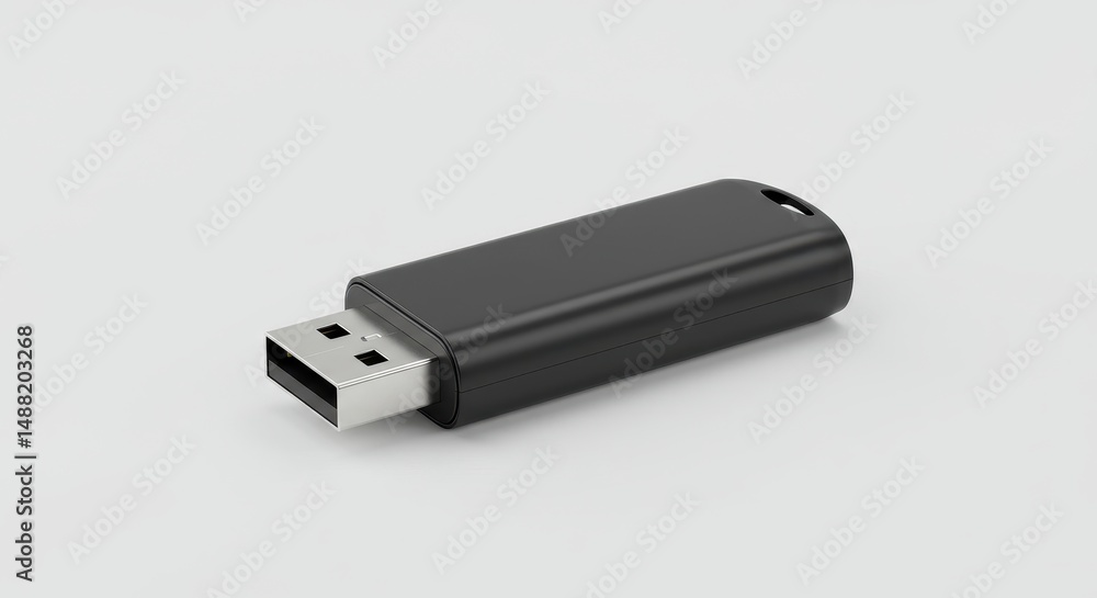 Black USB Flash Drive - Data Storage Device Black USB Flash Drive - Data Storage Device