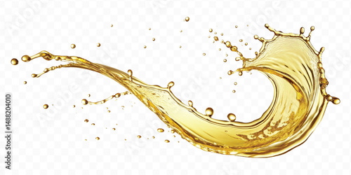 realistic 3d olive, cooking and engine oil splash isolated on white background