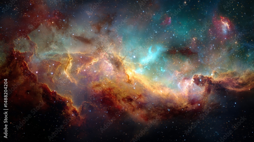 Obraz premium Colorful space galaxy cloud nebula. Stary night cosmos. Universe science astronomy. Supernova background