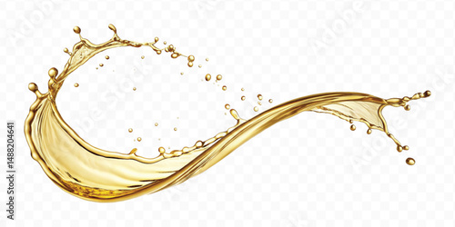 realistic 3d olive, cooking and engine oil splash isolated on white background