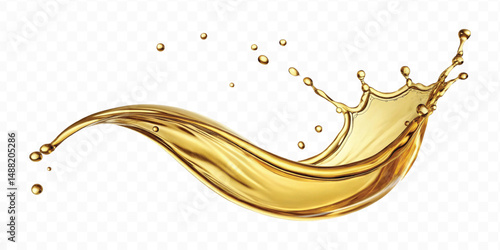 realistic 3d olive, cooking and engine oil splash isolated on white background
