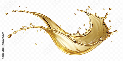 realistic 3d olive, cooking and engine oil splash isolated on white background