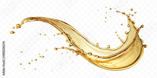 realistic 3d olive, cooking and engine oil splash isolated on white background
