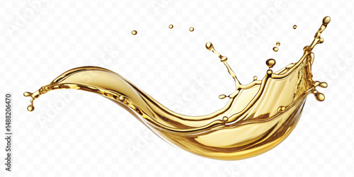 realistic 3d olive, cooking and engine oil splash isolated on white background