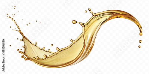 realistic 3d olive, cooking and engine oil splash isolated on white background