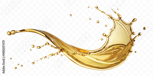 realistic 3d olive, cooking and engine oil splash isolated on white background