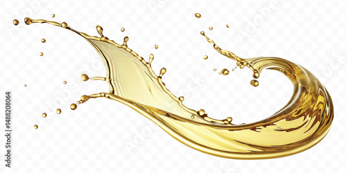 realistic 3d olive, cooking and engine oil splash isolated on white background