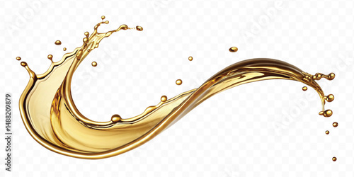 realistic 3d olive, cooking and engine oil splash isolated on white background