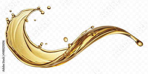 realistic 3d olive, cooking and engine oil splash isolated on white background