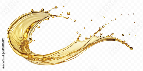 realistic 3d olive, cooking and engine oil splash isolated on white background