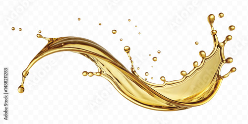 realistic 3d olive, cooking and engine oil splash isolated on white background