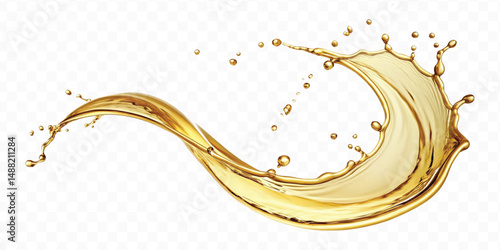realistic 3d olive, cooking and engine oil splash isolated on white background
