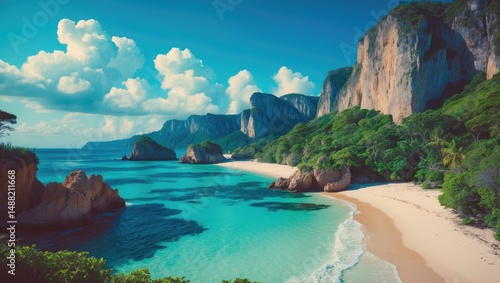 Fototapeta Naklejka Na Ścianę i Meble -  Greece's Iconic Navagio Beach with Blue Waters and Sky