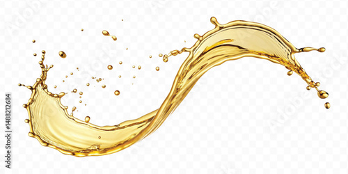 realistic 3d olive, cooking and engine oil splash isolated on white background