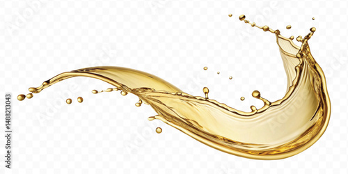 realistic 3d olive, cooking and engine oil splash isolated on white background