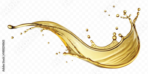 realistic 3d olive, cooking and engine oil splash isolated on white background