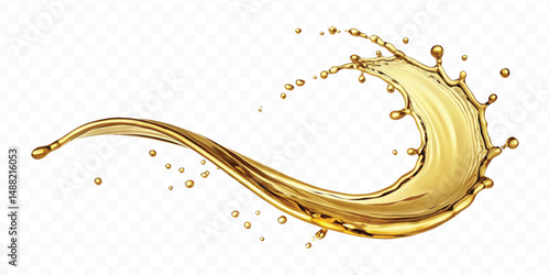 realistic 3d olive, cooking and engine oil splash isolated on white background