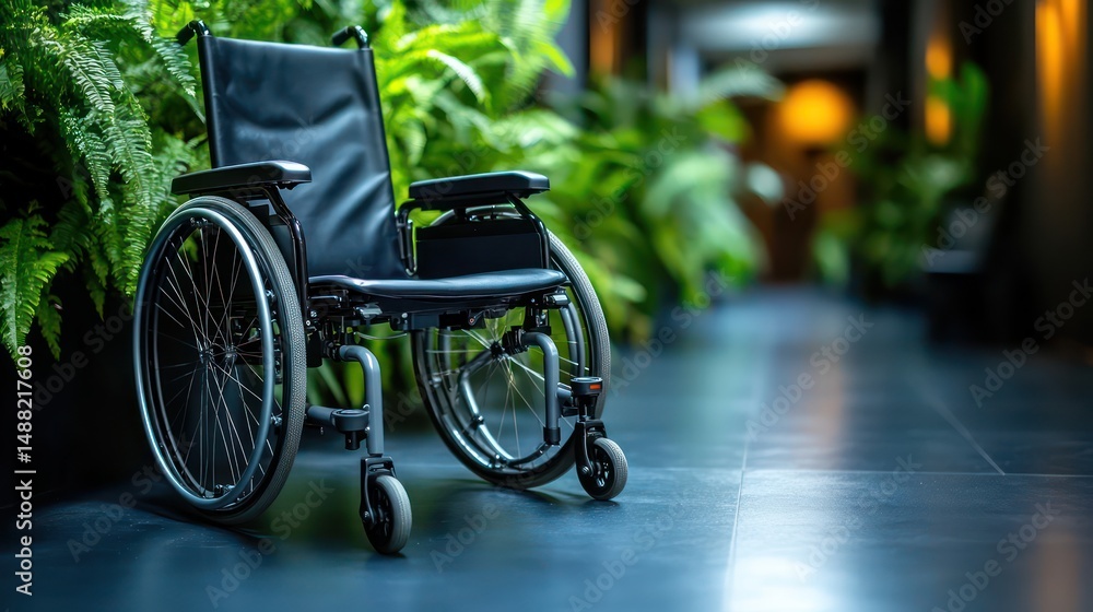 Obraz premium Inclusive office with adaptive tech and accessible design supporting employees with disabilities.