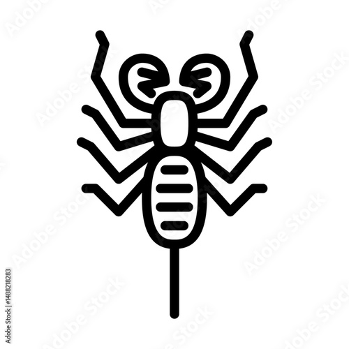 Whip Scorpion outline icon. vinegaroon black line illustration.
