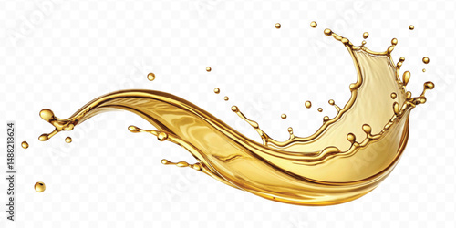 realistic 3d olive, cooking and engine oil splash isolated on white background