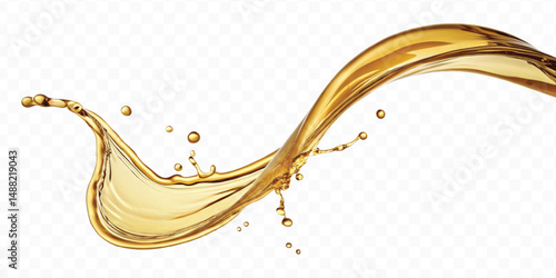 realistic 3d olive, cooking and engine oil splash isolated on white background