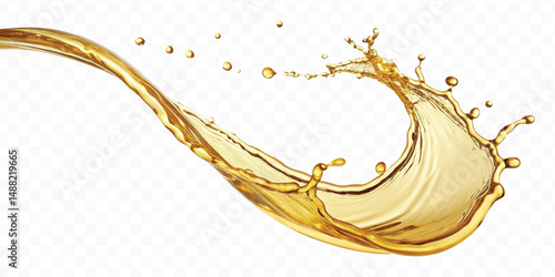realistic 3d olive, cooking and engine oil splash isolated on white background