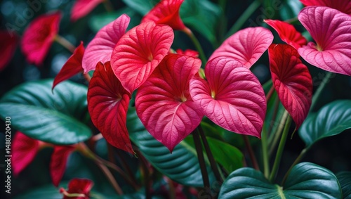 Wallpaper Mural Vibrant Pink Foliage Backdrop Torontodigital.ca