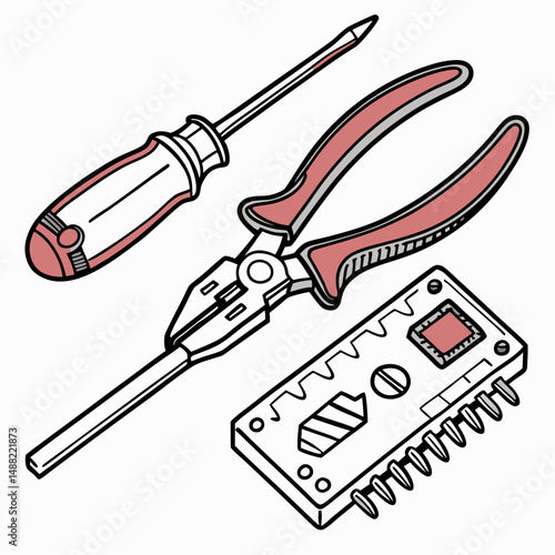 Repair tools kit screwdriver pliers circuit board