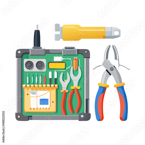 Professional toolkit illustration isolated on white background