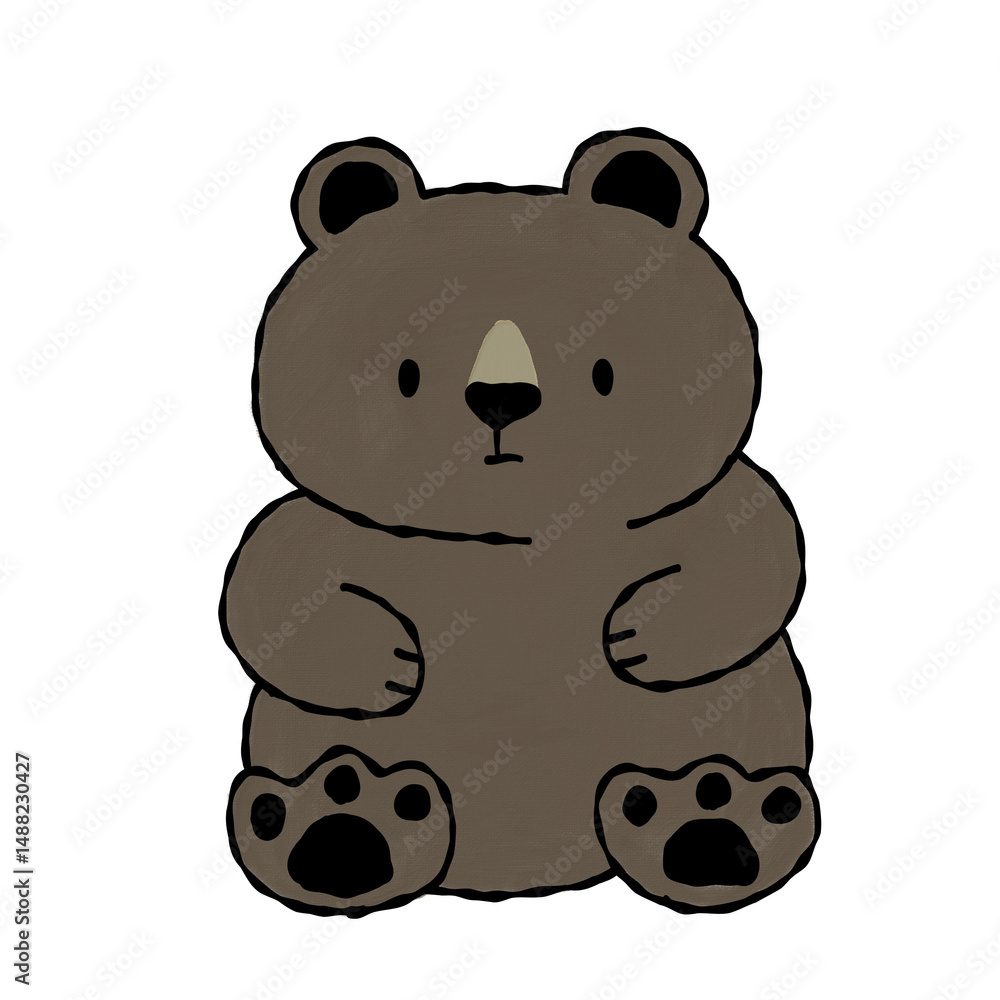 Obraz premium かわいい座っているクマのイラスト
