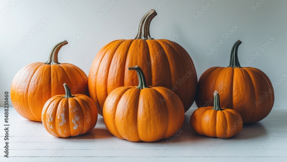 Pumpkins displayed over a background. Pumpkins displayed over a background.