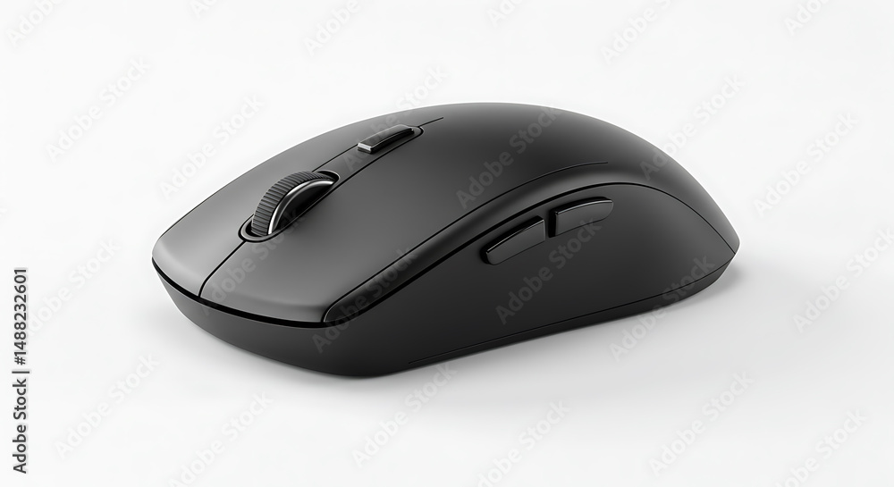 Black Wireless Computer Mouse Product Studio Shot Technology Black Wireless Computer Mouse Product Studio Shot Technology