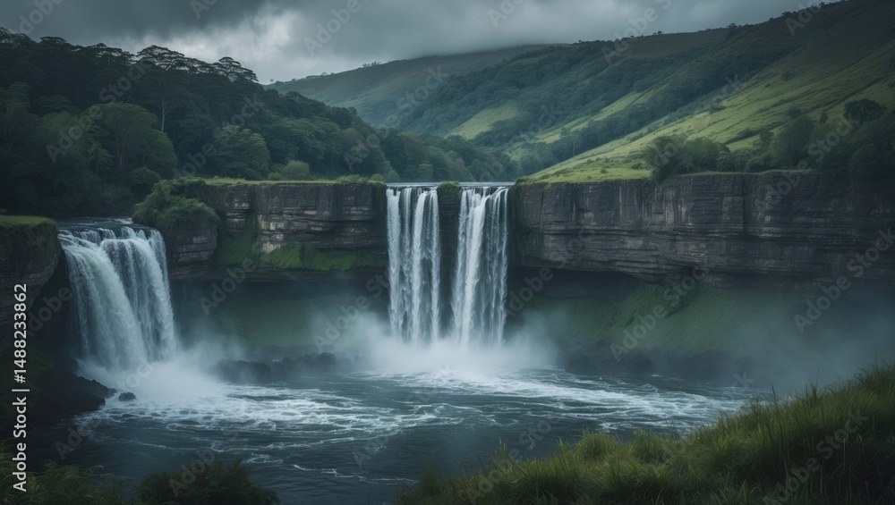Fototapeta premium Howick Falls Cascading on Midlands River Meander