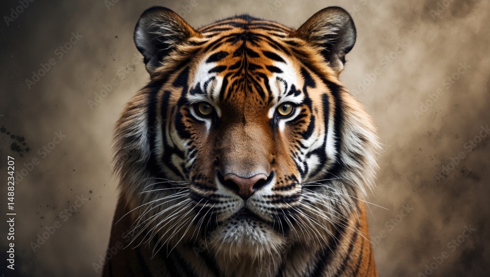 Fototapeta premium Saber-toothed tiger's facial features