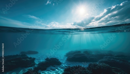 Background Featuring Waterline, Sky, and Underwater Elements