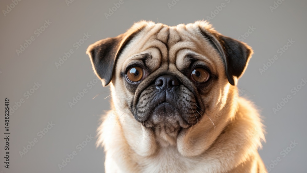 Obraz premium Adorable pug Marvin, a beautiful and funny dog