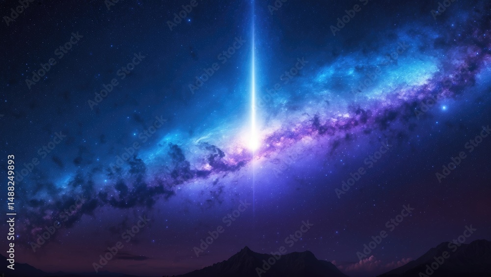 Fototapeta premium A burst of light in the nighttime sky