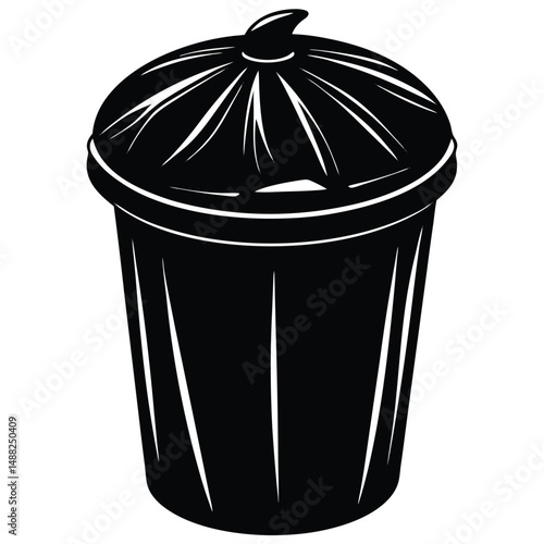 cleaner element isolated plastic bin liner on white background  