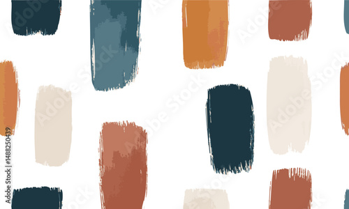 Abstract Brushstroke Pattern Set. Modern Artistic Design With Earthy Tones. Isolated Vector Illustration Collection