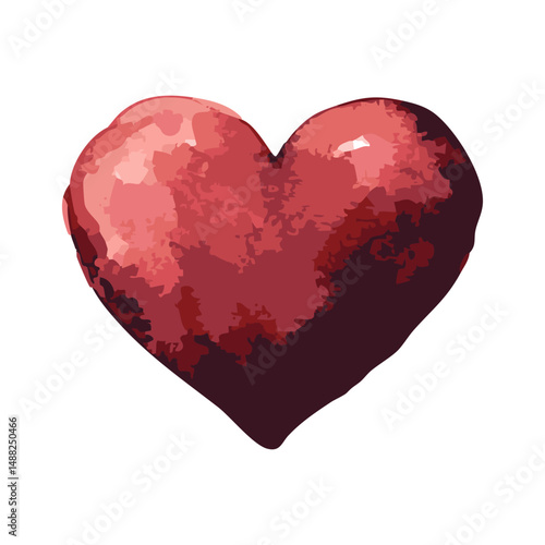Red Heart Illustration. Symbol Of Love And Affection. Isolated Vector Illustration